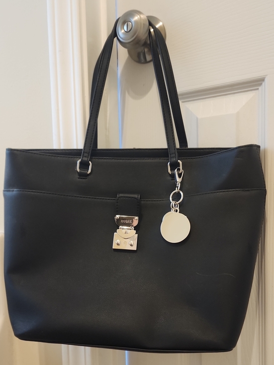 Guess Handbags - Guess Black Tote with Silver Charm